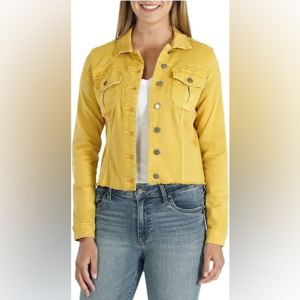 Kut from the Kloth Size Medium Mustard Yellow Women's Denim Jacket